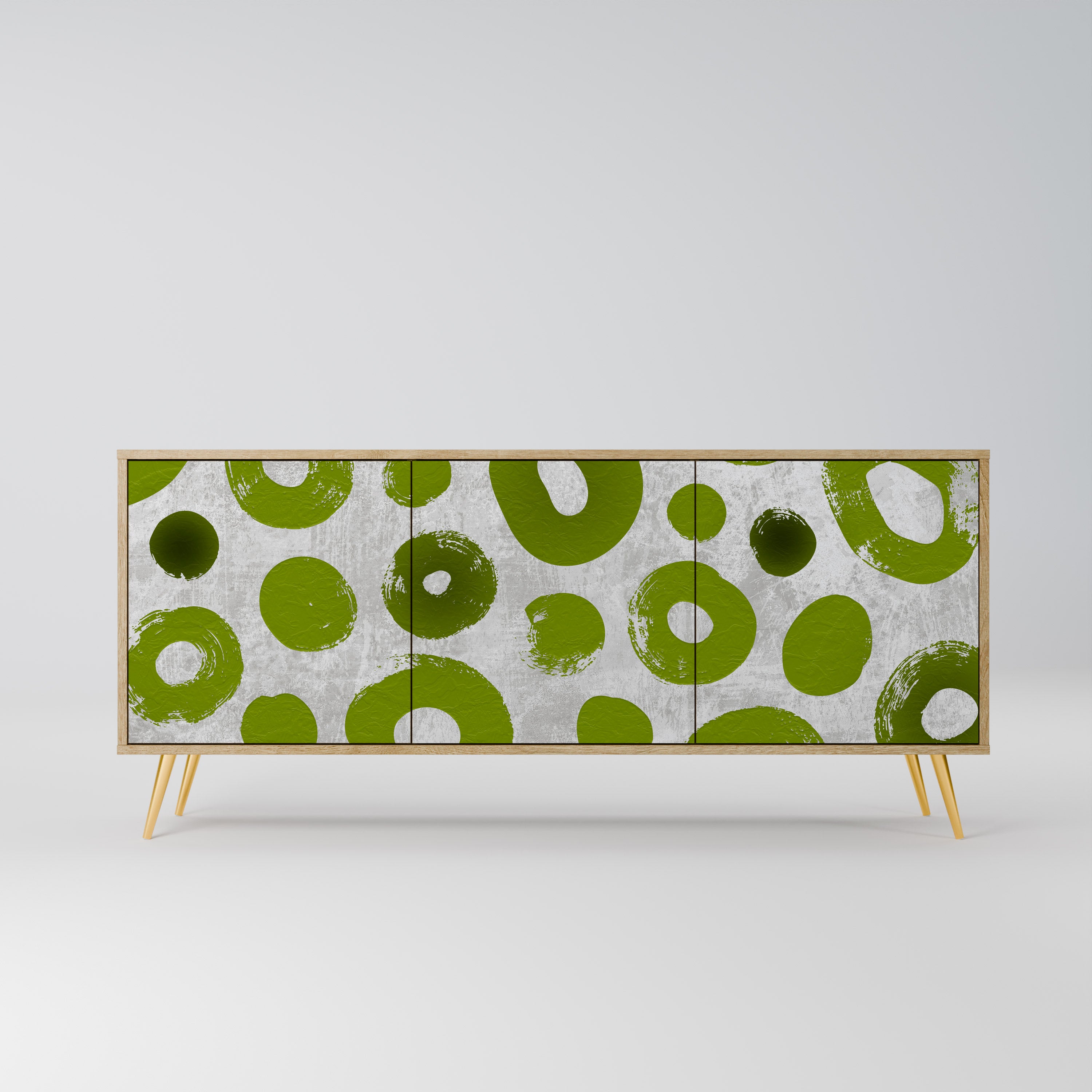 GREEN RHAPSODY 3-Door Sideboard in Oak Effect