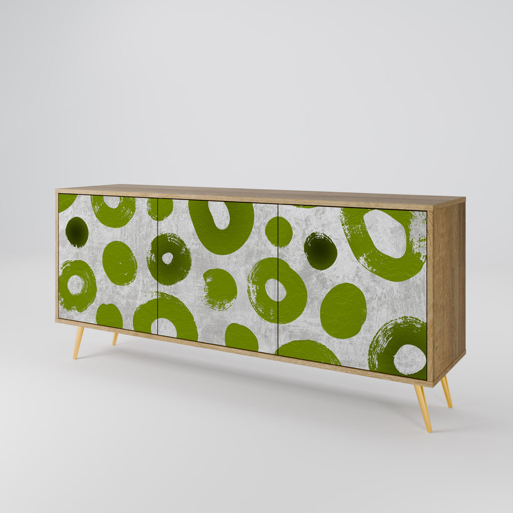 GREEN RHAPSODY 3-Door Sideboard in Oak Effect