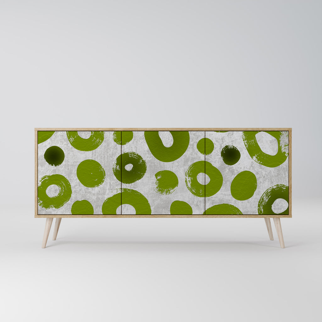 GREEN RHAPSODY 3-Door Sideboard in Oak Effect