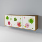 COLORFUL COSMOS 3-Door Sideboard in Oak Effect