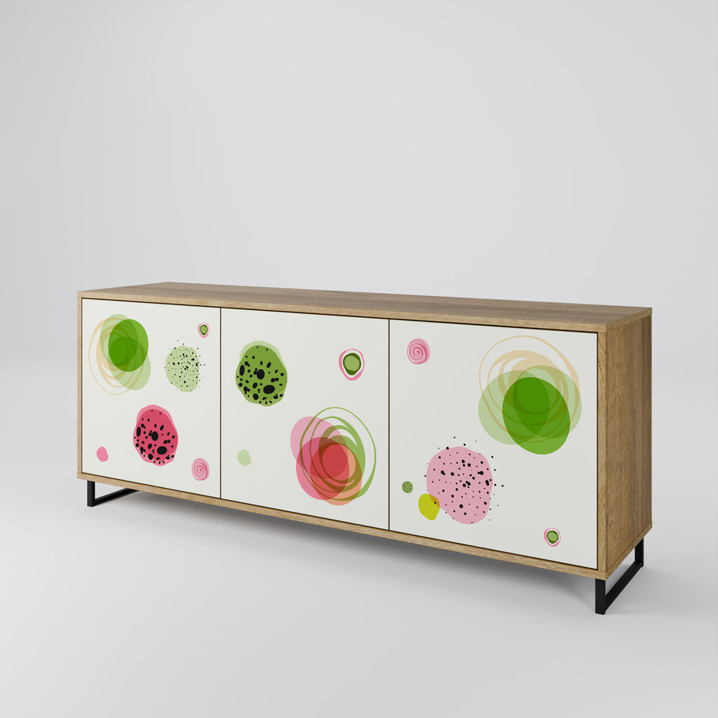 Aparador COLORFUL COSMOS de 3 puertas con efecto roble