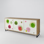 COLORFUL COSMOS 3-Door Sideboard in Oak Effect
