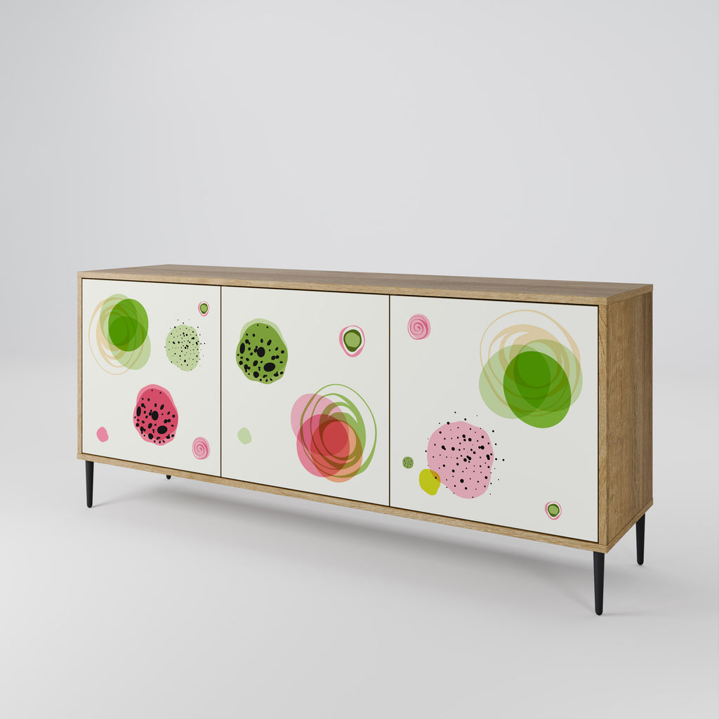 Aparador COLORFUL COSMOS de 3 puertas con efecto roble