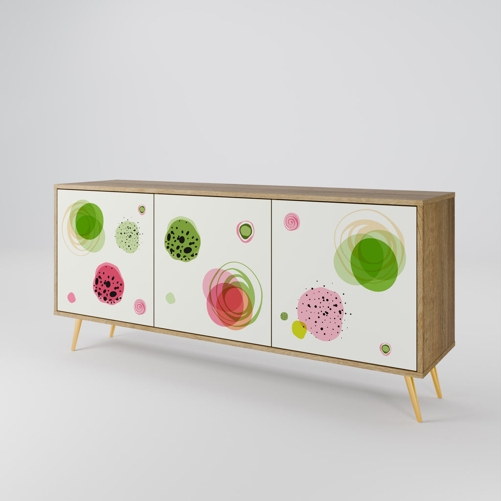 Aparador COLORFUL COSMOS de 3 puertas con efecto roble