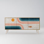 TWO HALVES Aparador de 3 Puertas en Efecto Roble