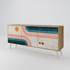 TWO HALVES Aparador de 3 Puertas en Efecto Roble