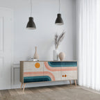 TWO HALVES Aparador de 3 Puertas en Efecto Roble