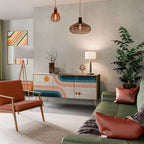 TWO HALVES Aparador de 3 Puertas en Efecto Roble