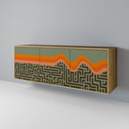 SIMPLE SOLUTIONS Aparador de 3 Puertas en Efecto Roble