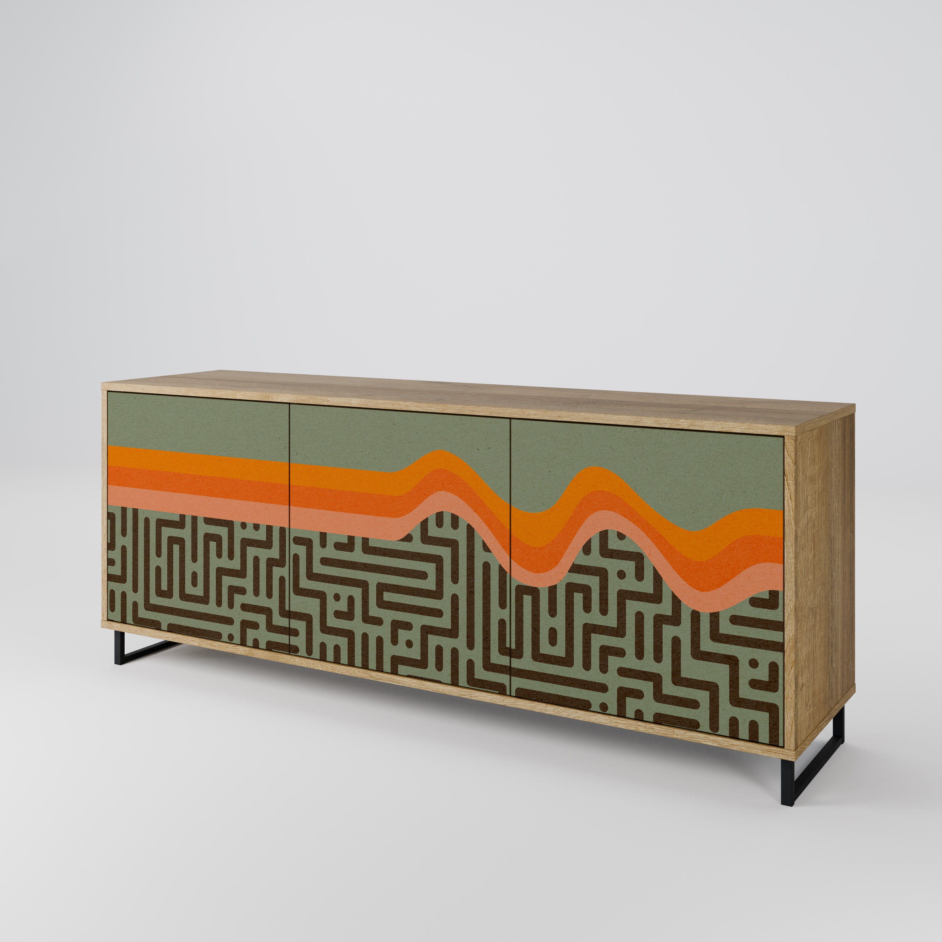 SIMPLE SOLUTIONS 3-Door Sideboard in Oak Effect