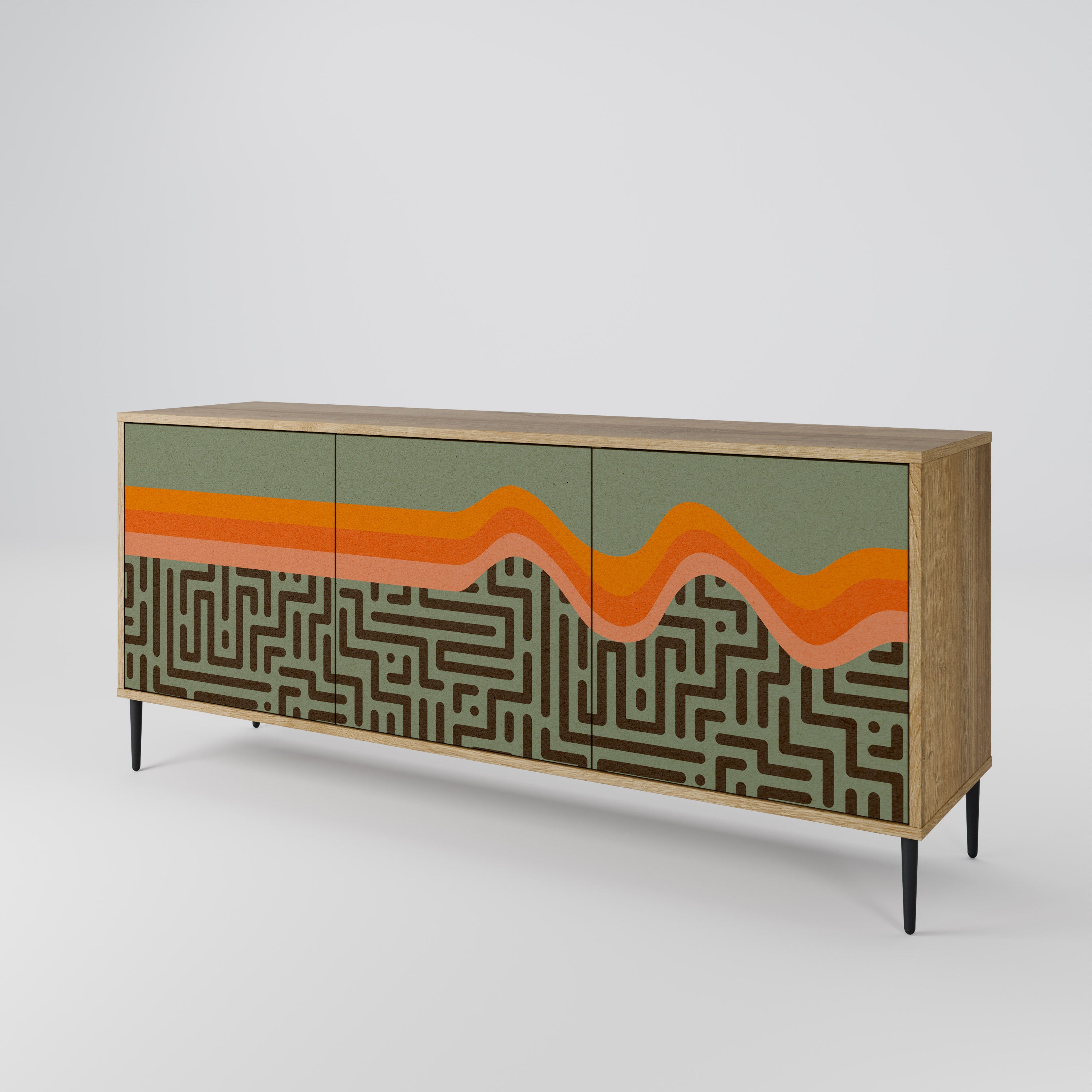 SIMPLE SOLUTIONS 3-Door Sideboard in Oak Effect
