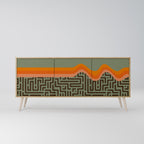 SIMPLE SOLUTIONS Aparador de 3 Puertas en Efecto Roble