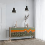 SIMPLE SOLUTIONS Aparador de 3 Puertas en Efecto Roble