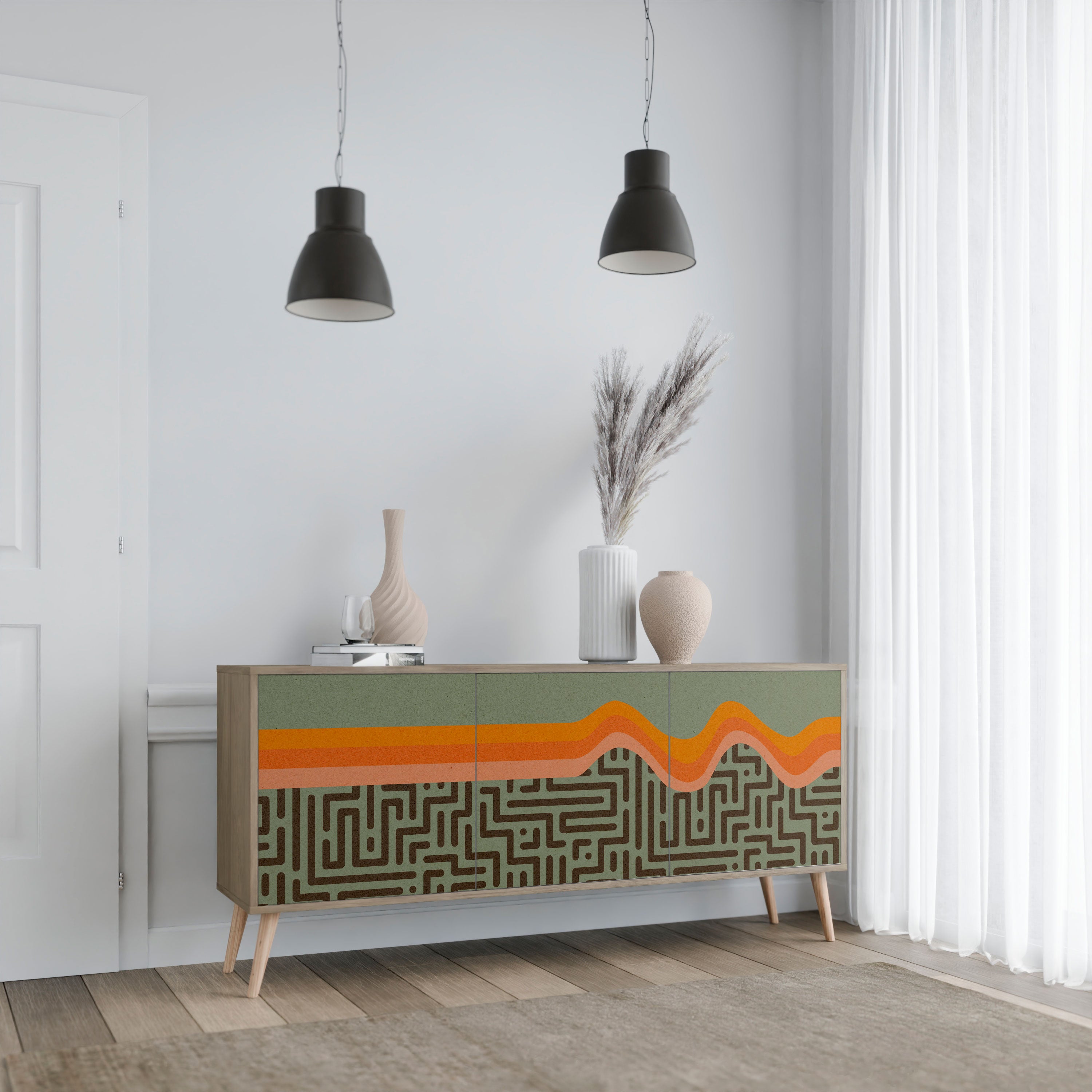 SIMPLE SOLUTIONS 3-Door Sideboard in Oak Effect