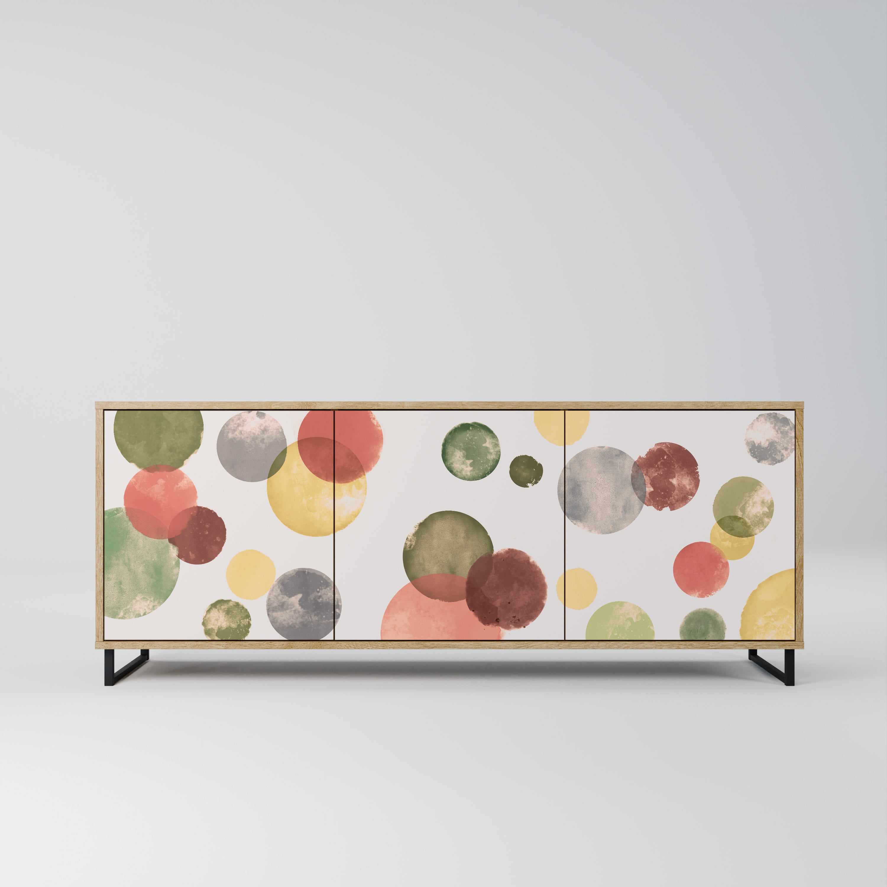 FLEETING HAPPINESS 3-Door Sideboard in Oak Effect