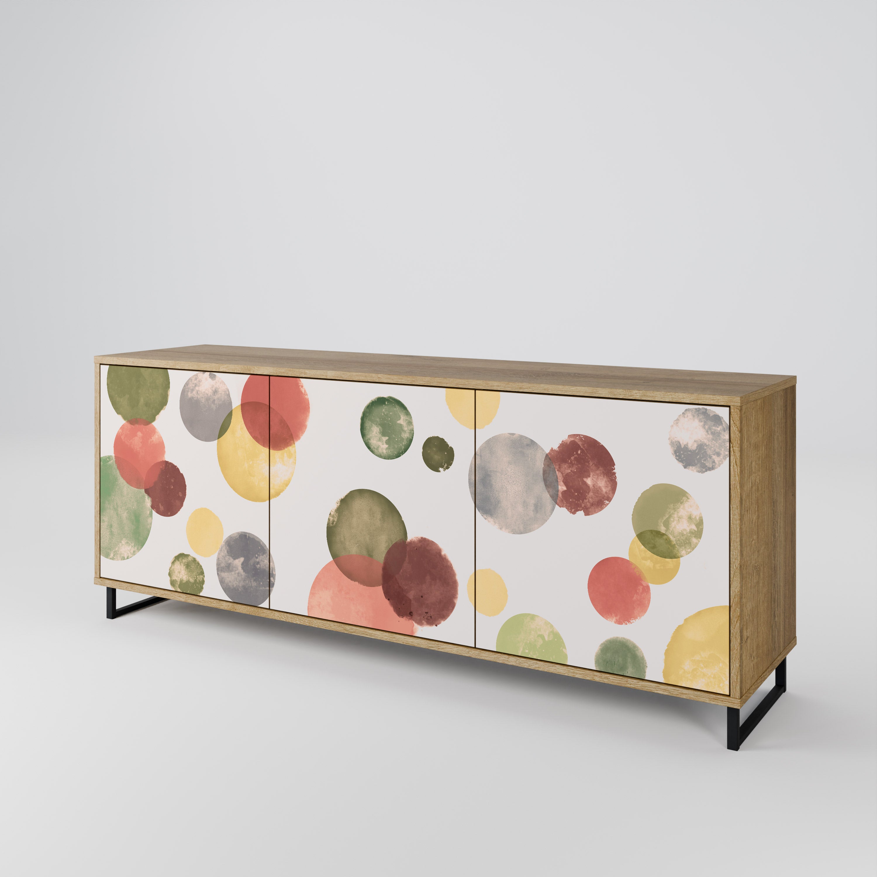 FLEETING HAPPINESS 3-Door Sideboard in Oak Effect