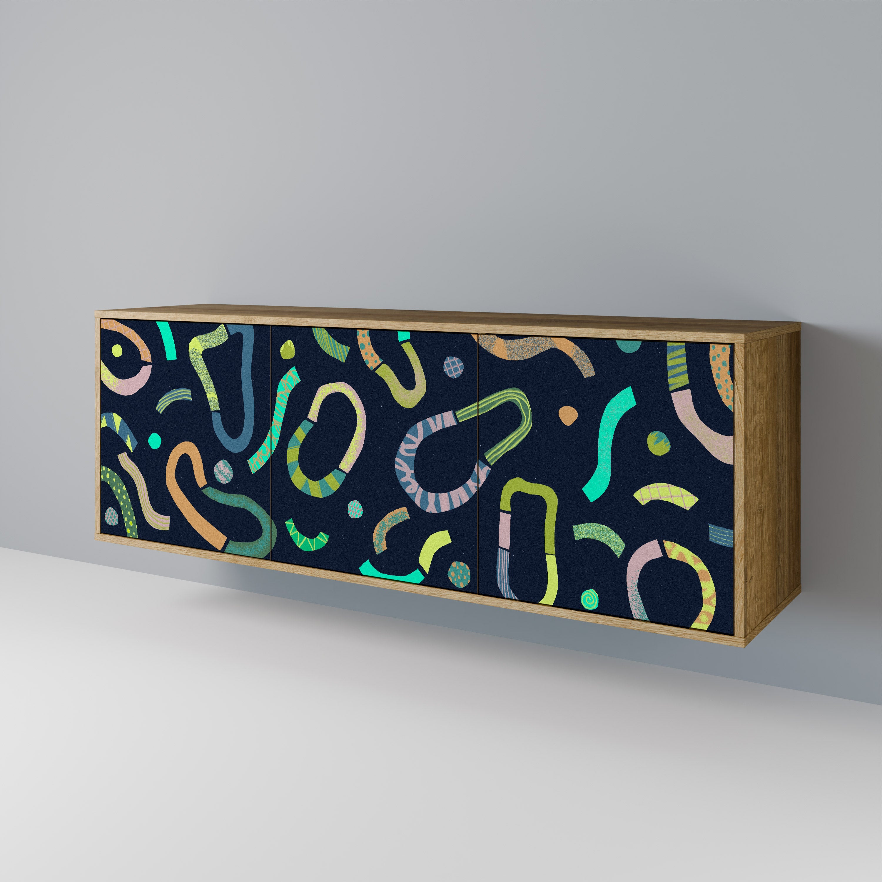 CONTRAST DANCE 3-Door Sideboard in Oak Effect