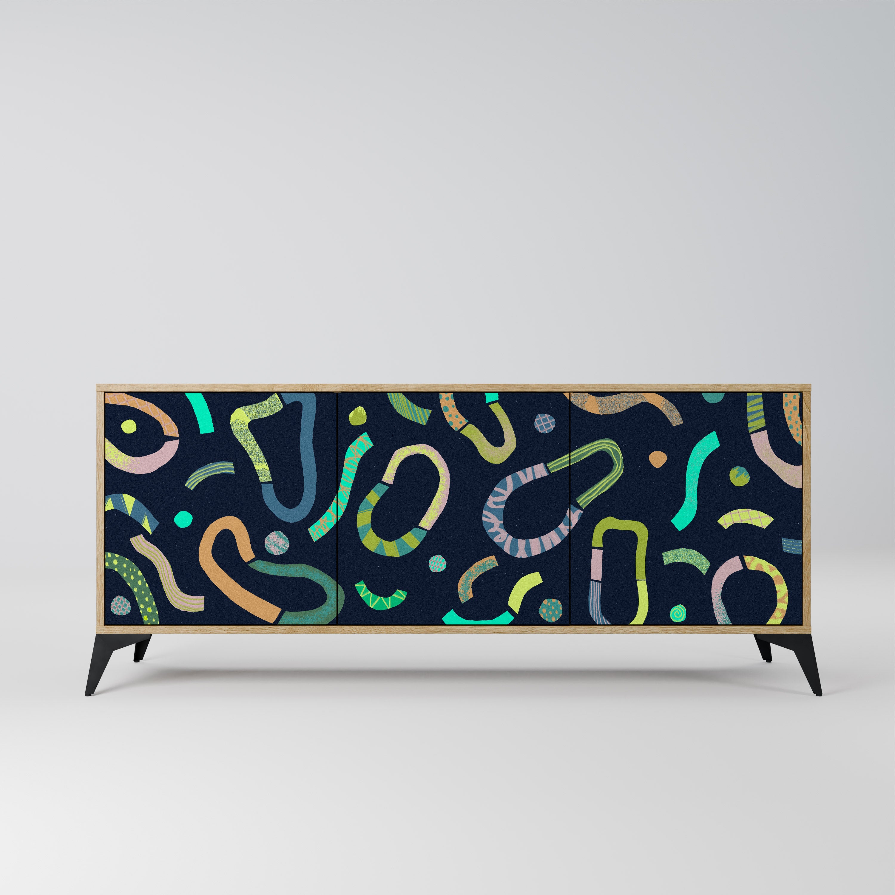 CONTRAST DANCE 3-Door Sideboard in Oak Effect
