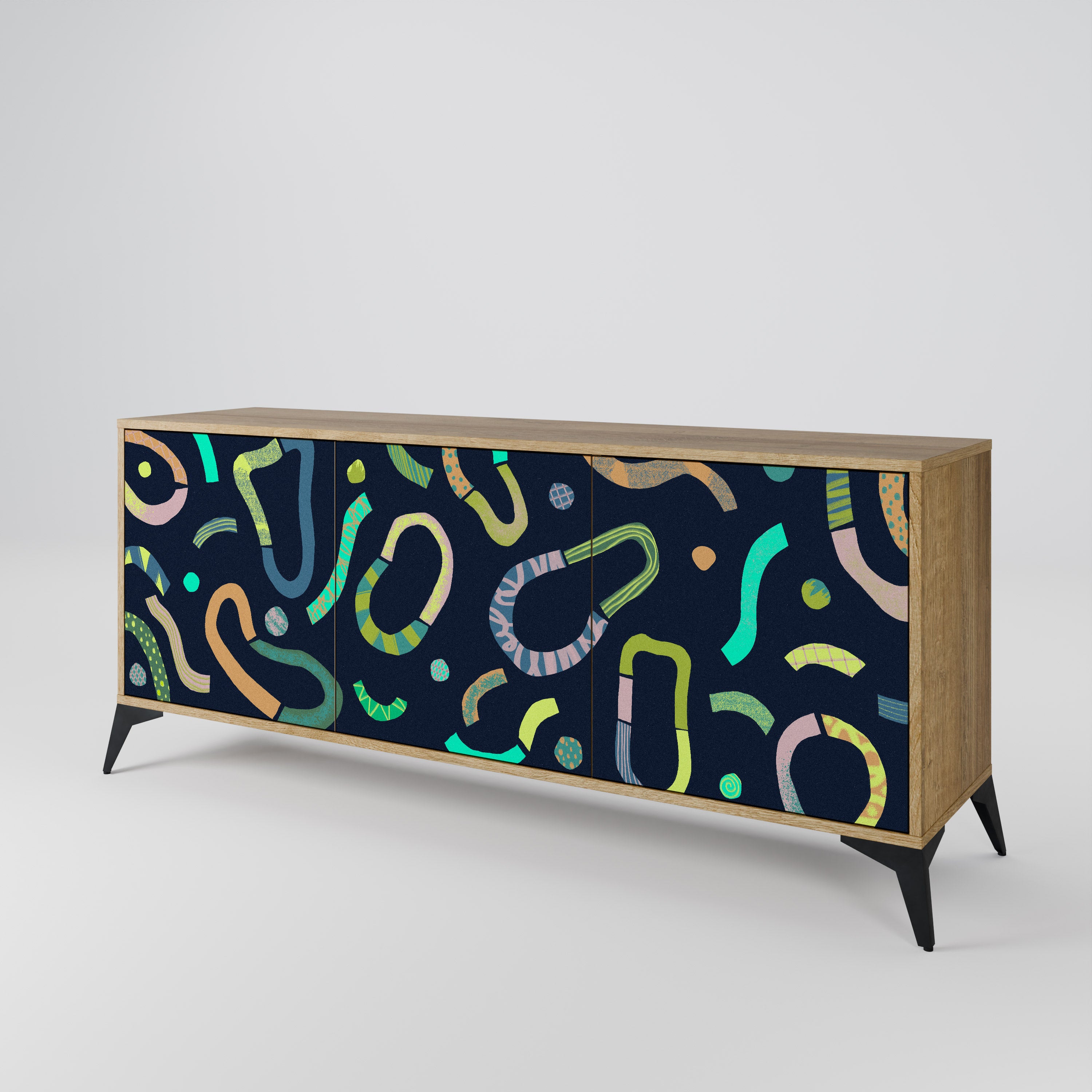 CONTRAST DANCE 3-Door Sideboard in Oak Effect