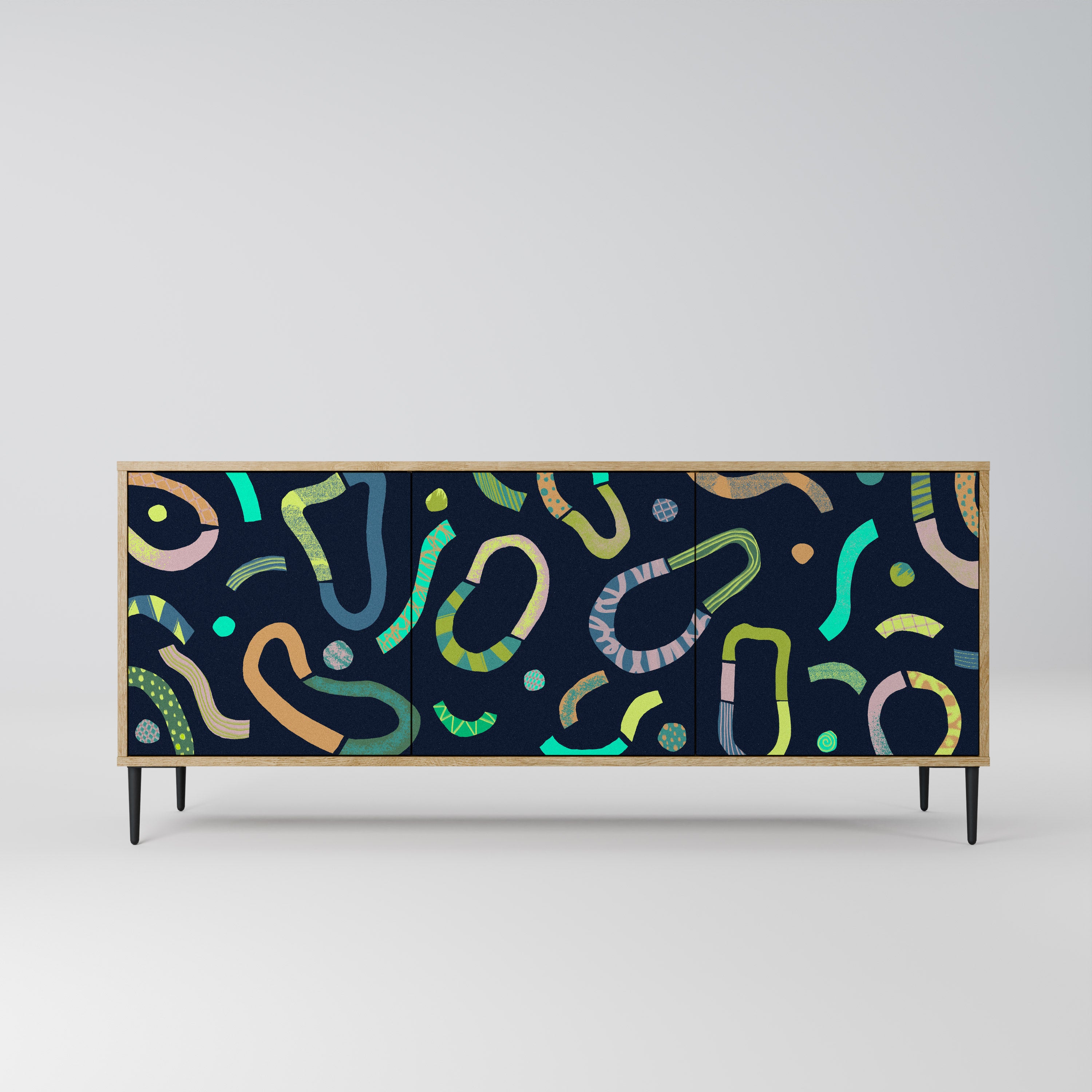 CONTRAST DANCE 3-Door Sideboard in Oak Effect