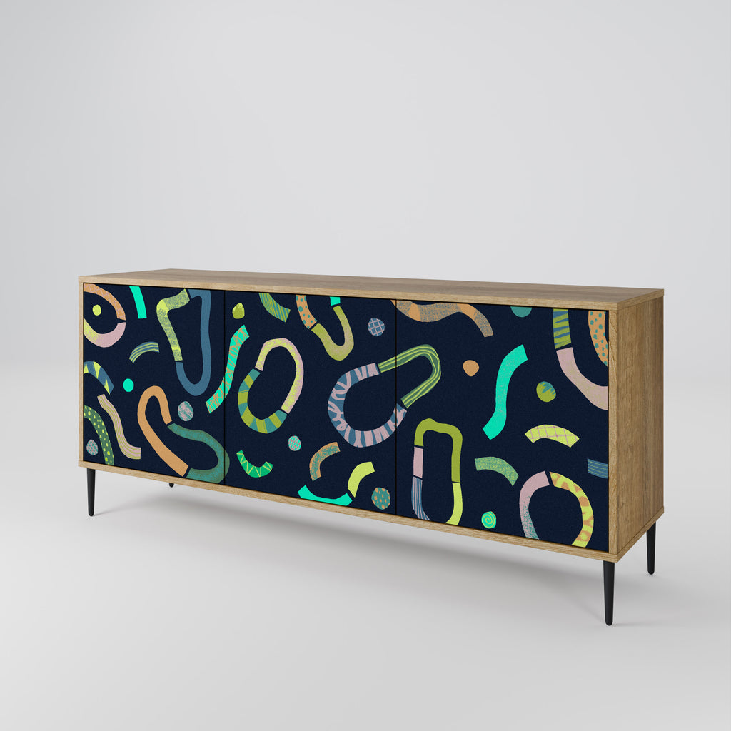 CONTRAST DANCE 3-Door Sideboard in Oak Effect