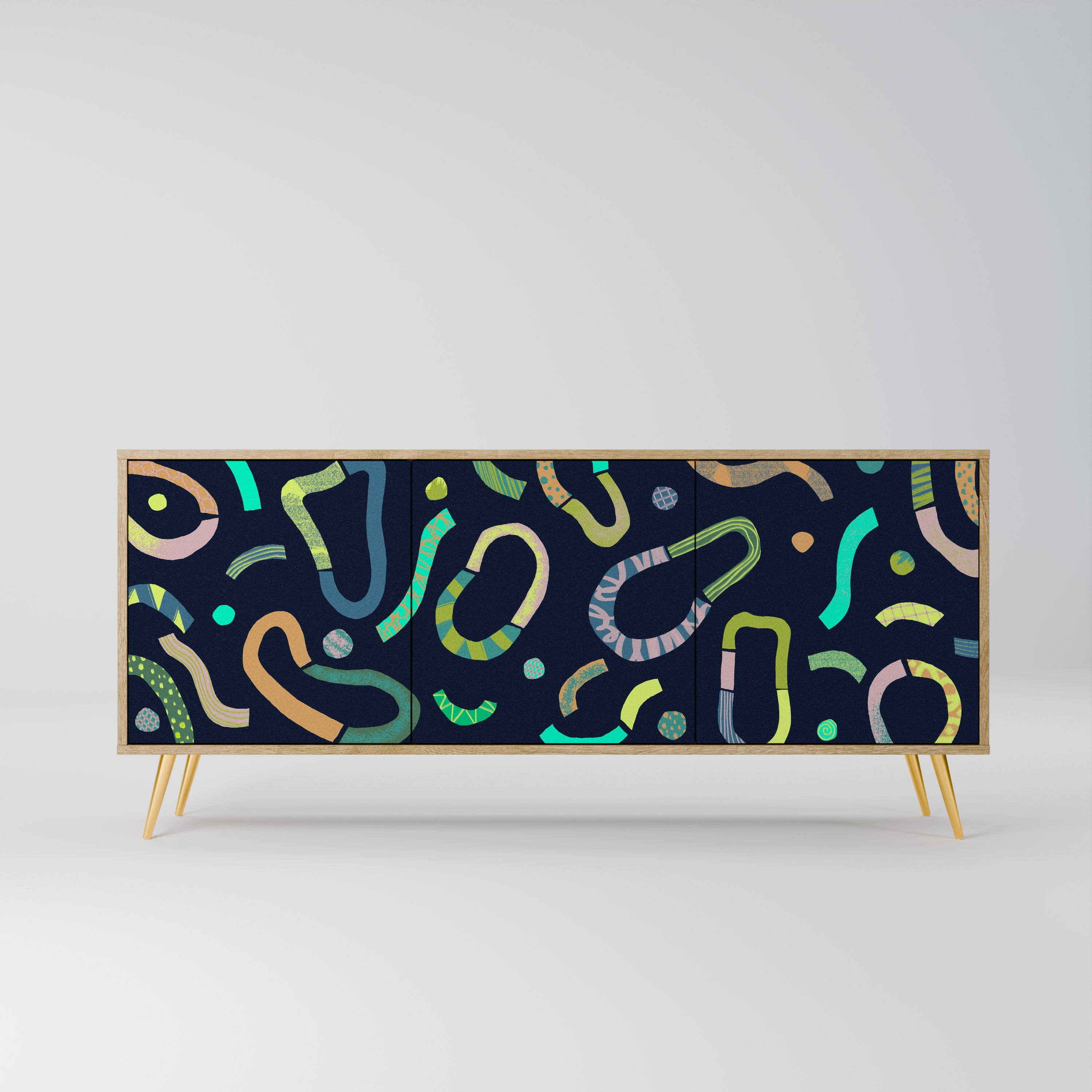 CONTRAST DANCE 3-Door Sideboard in Oak Effect
