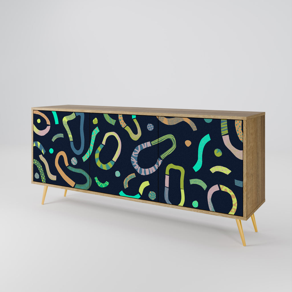 CONTRAST DANCE 3-Door Sideboard in Oak Effect
