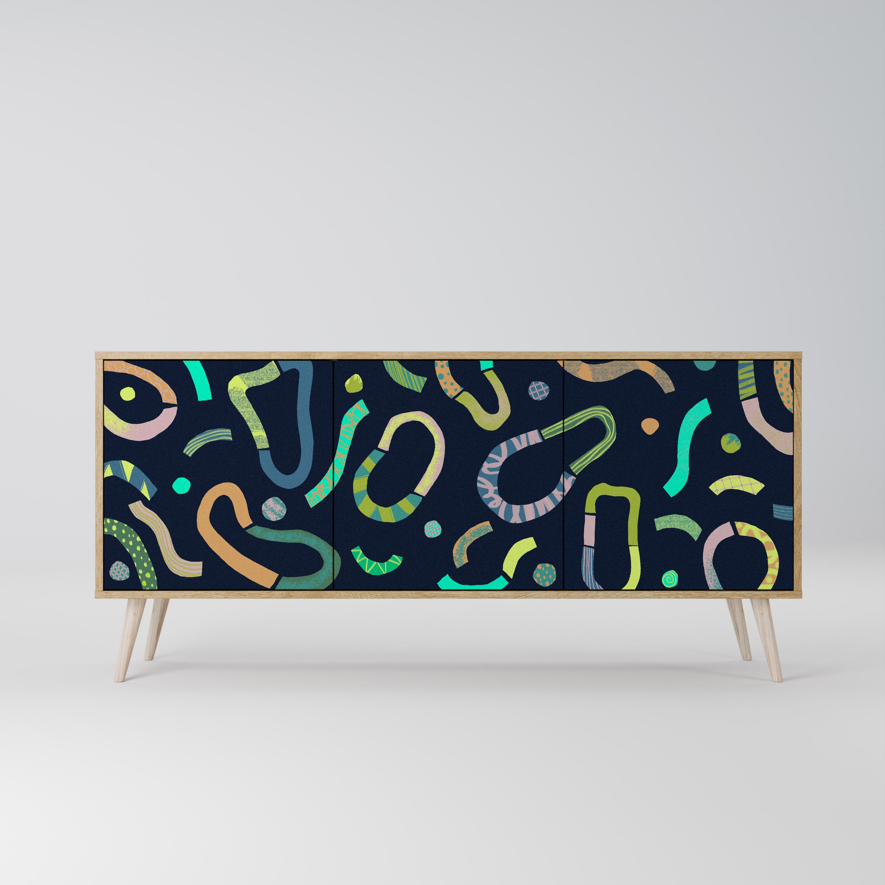 CONTRAST DANCE 3-Door Sideboard in Oak Effect