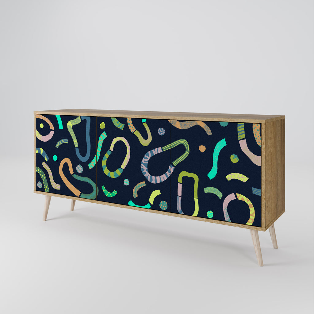 CONTRAST DANCE 3-Door Sideboard in Oak Effect