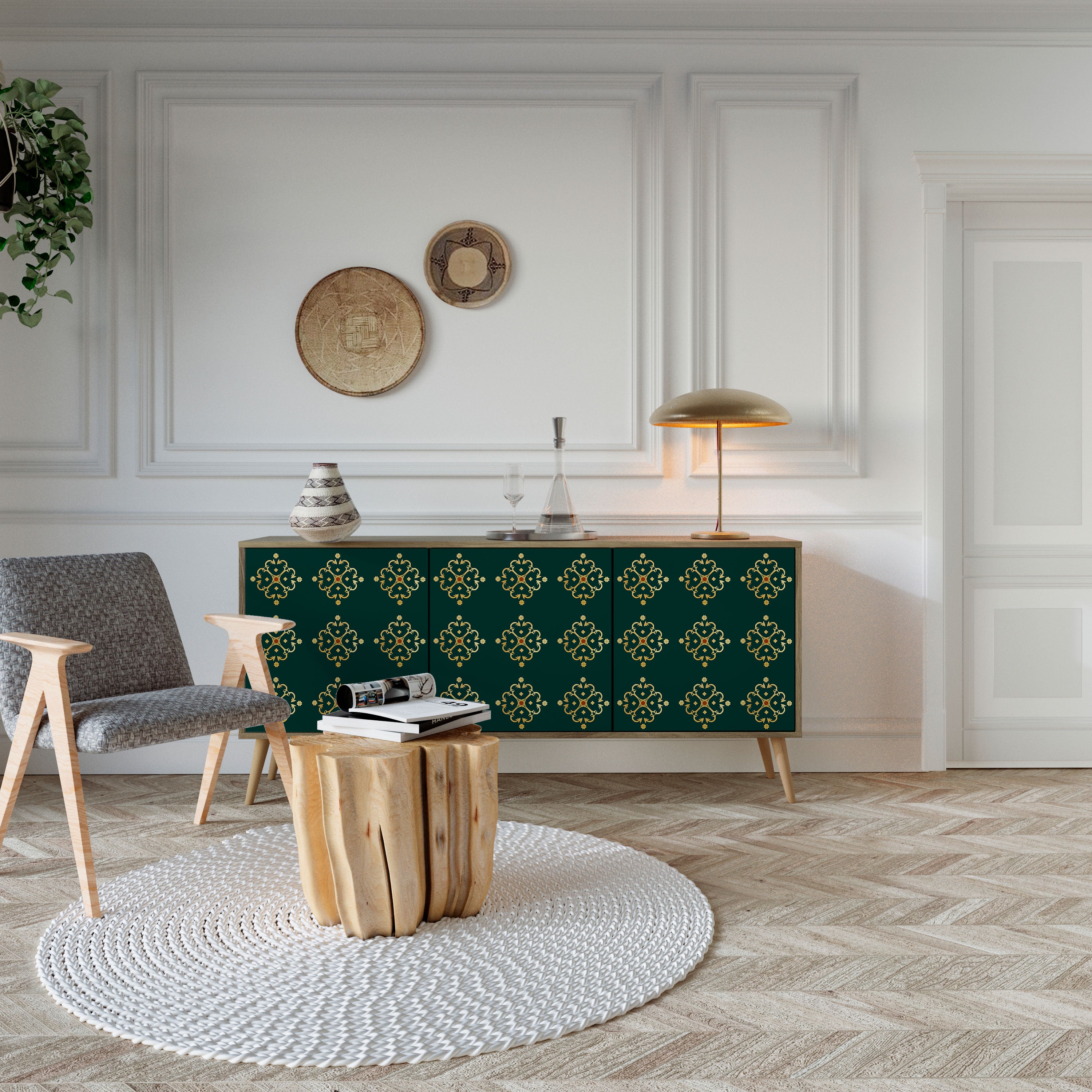 ROYAL MEDALLION 3-Door Sideboard in Oak Effect
