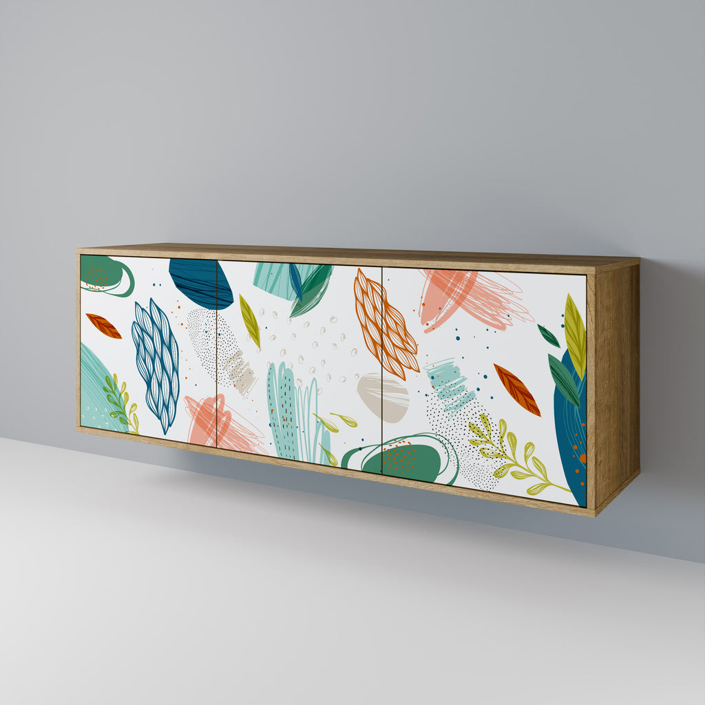 BOTANICAL HURRICANE 3-Door Sideboard in Oak Effect