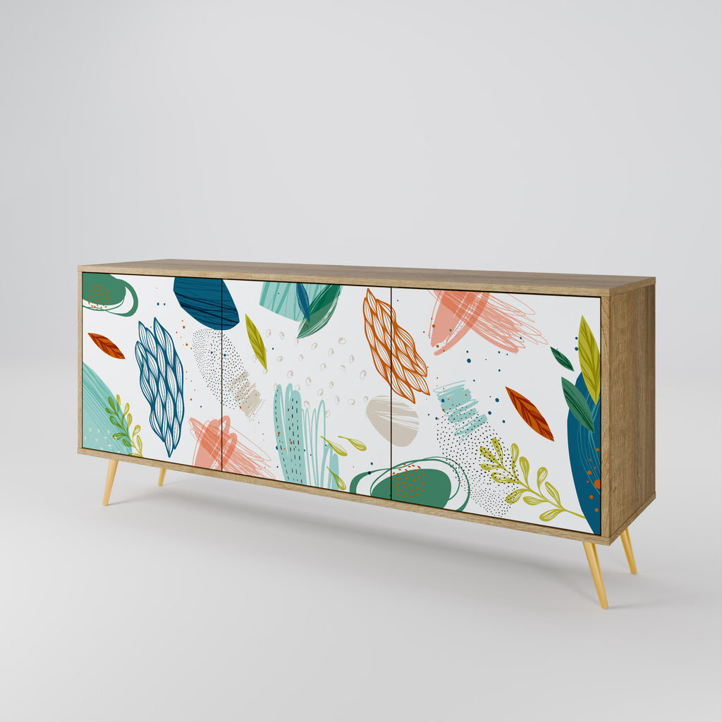 BOTANICAL HURRICANE 3-Door Sideboard in Oak Effect