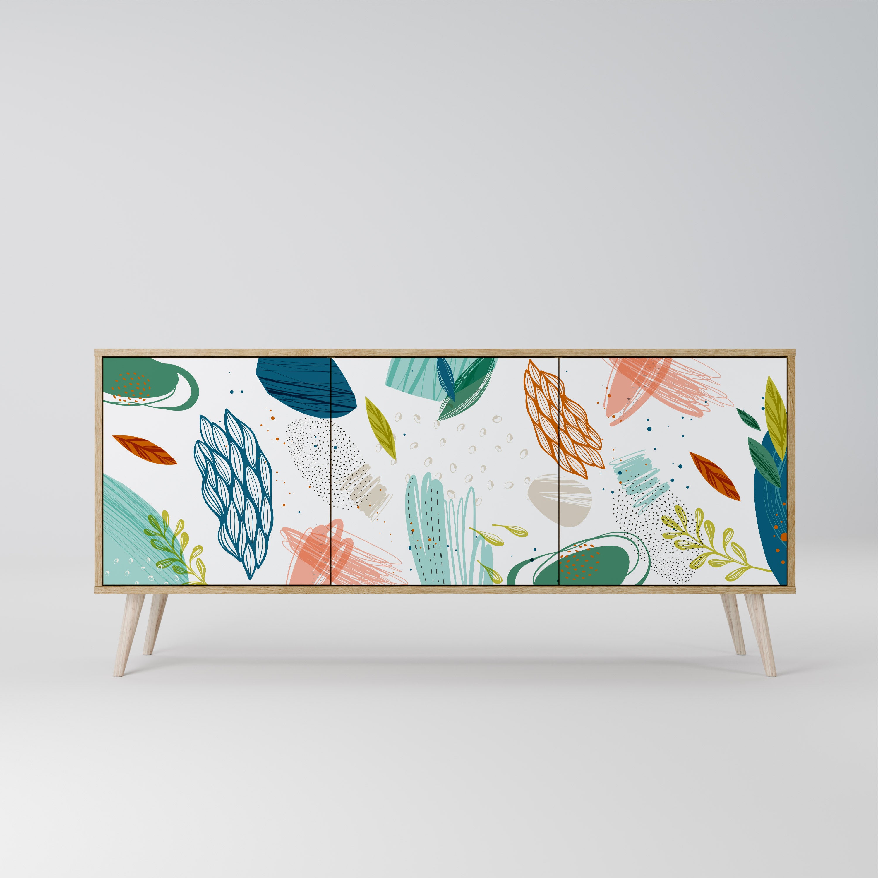 BOTANICAL HURRICANE 3-Door Sideboard in Oak Effect