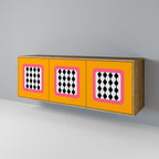 TEARS IN HEAVEN Aparador de 3 Puertas en Efecto Roble