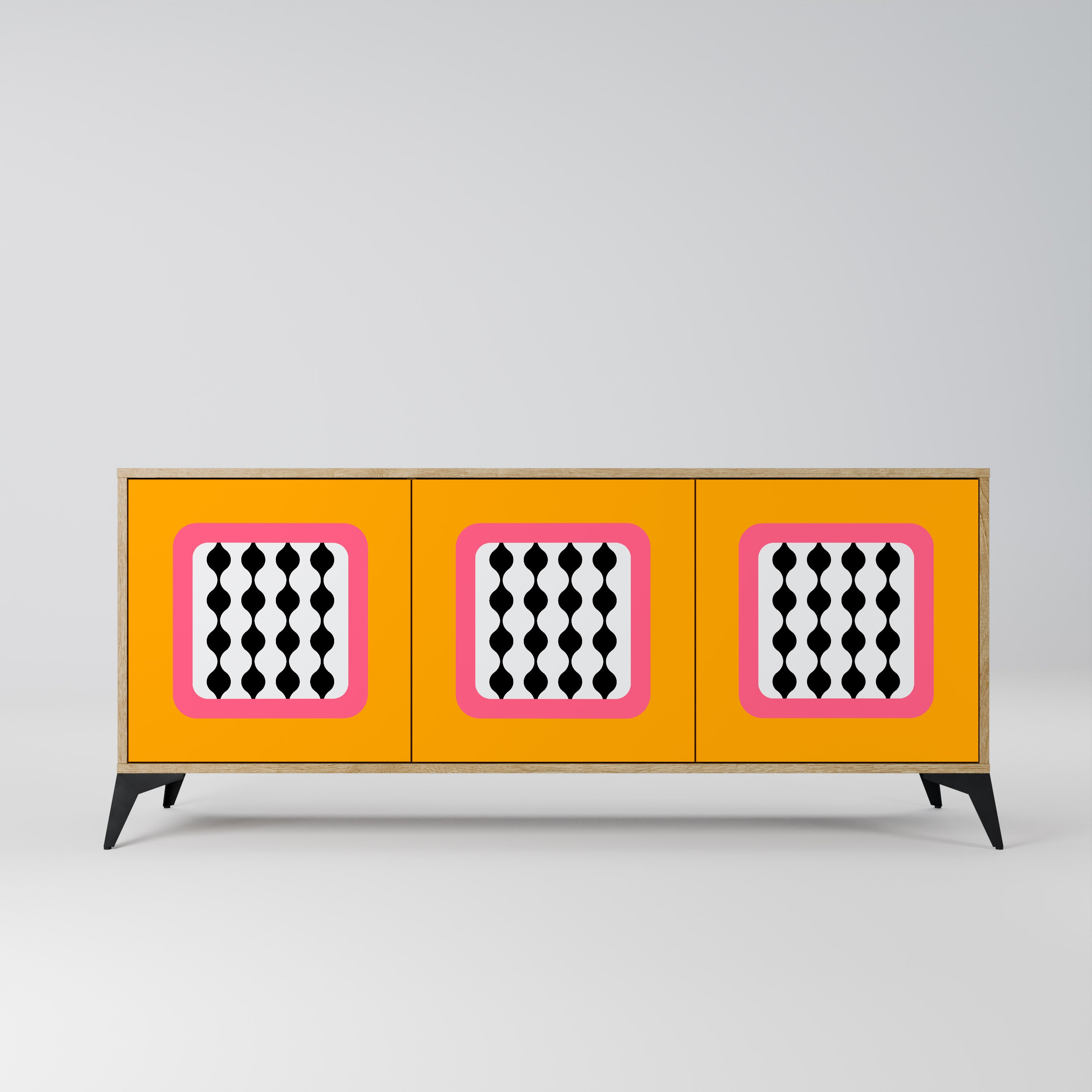 TEARS IN HEAVEN 3-Door Sideboard in Oak Effect
