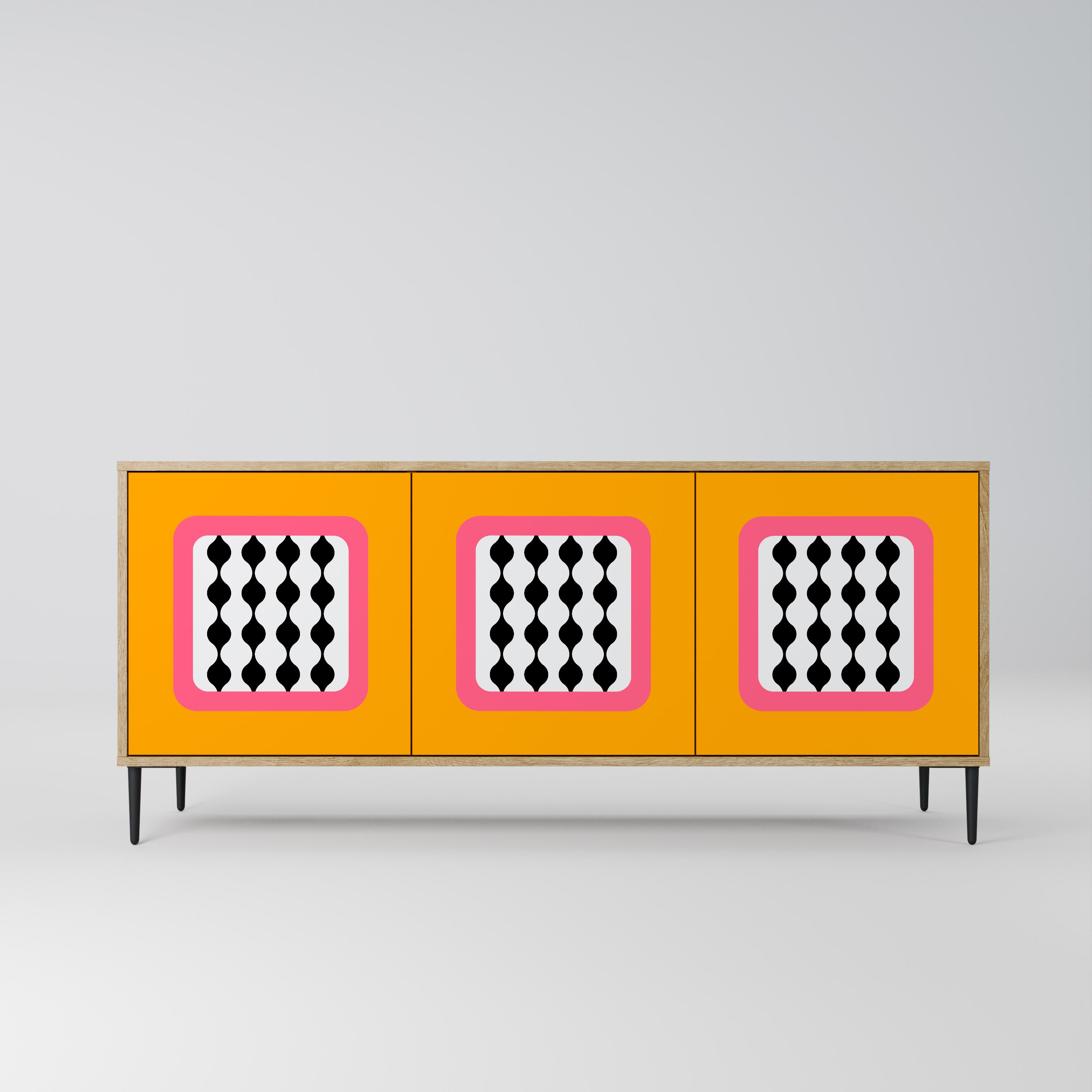 TEARS IN HEAVEN 3-Door Sideboard in Oak Effect