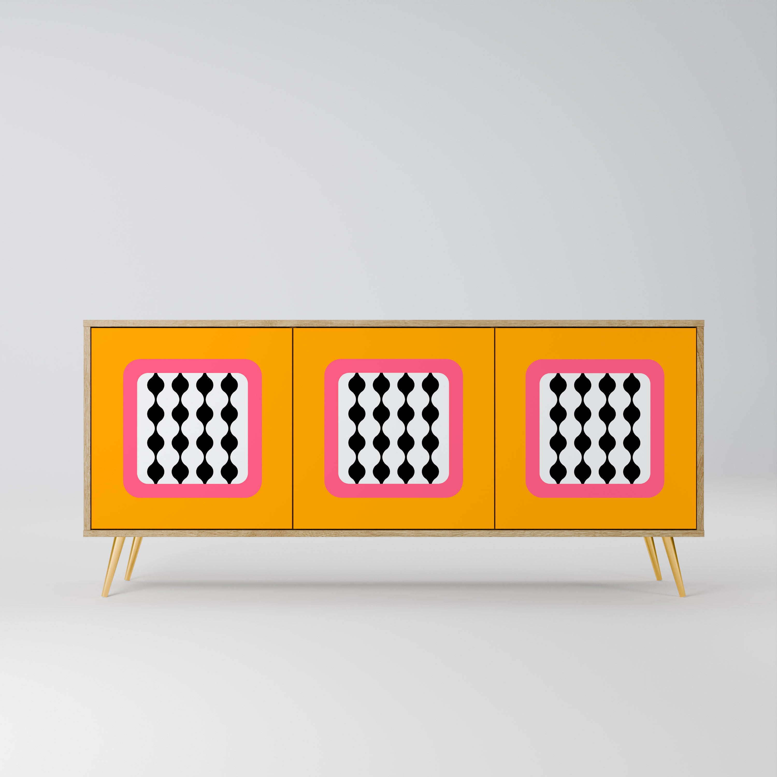 TEARS IN HEAVEN 3-Door Sideboard in Oak Effect