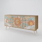 MYSTICAL STRUCTURE 3-Door Sideboard in Oak Effect