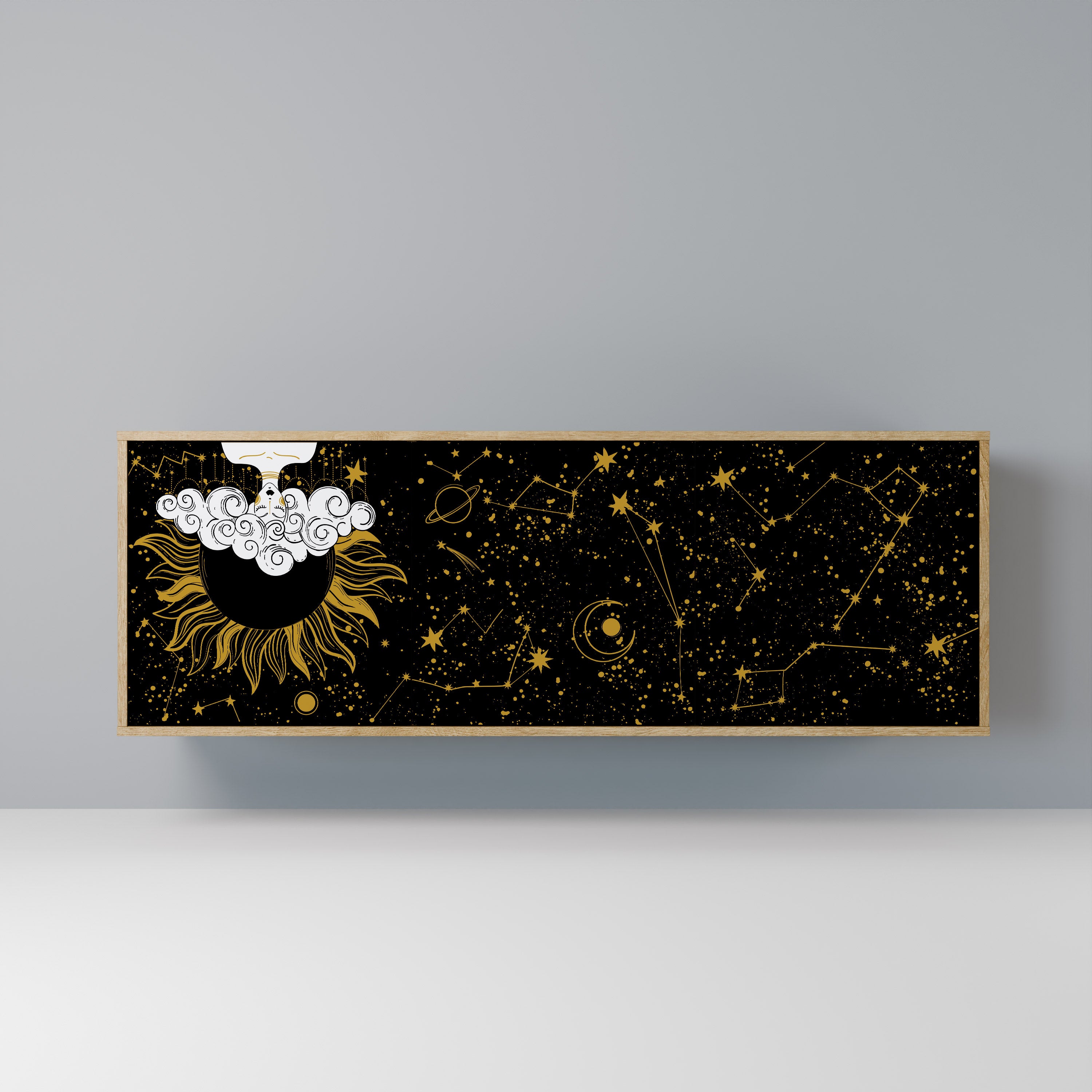 STELLAR CONSTELLATIONS 3-Door Sideboard in Oak Effect
