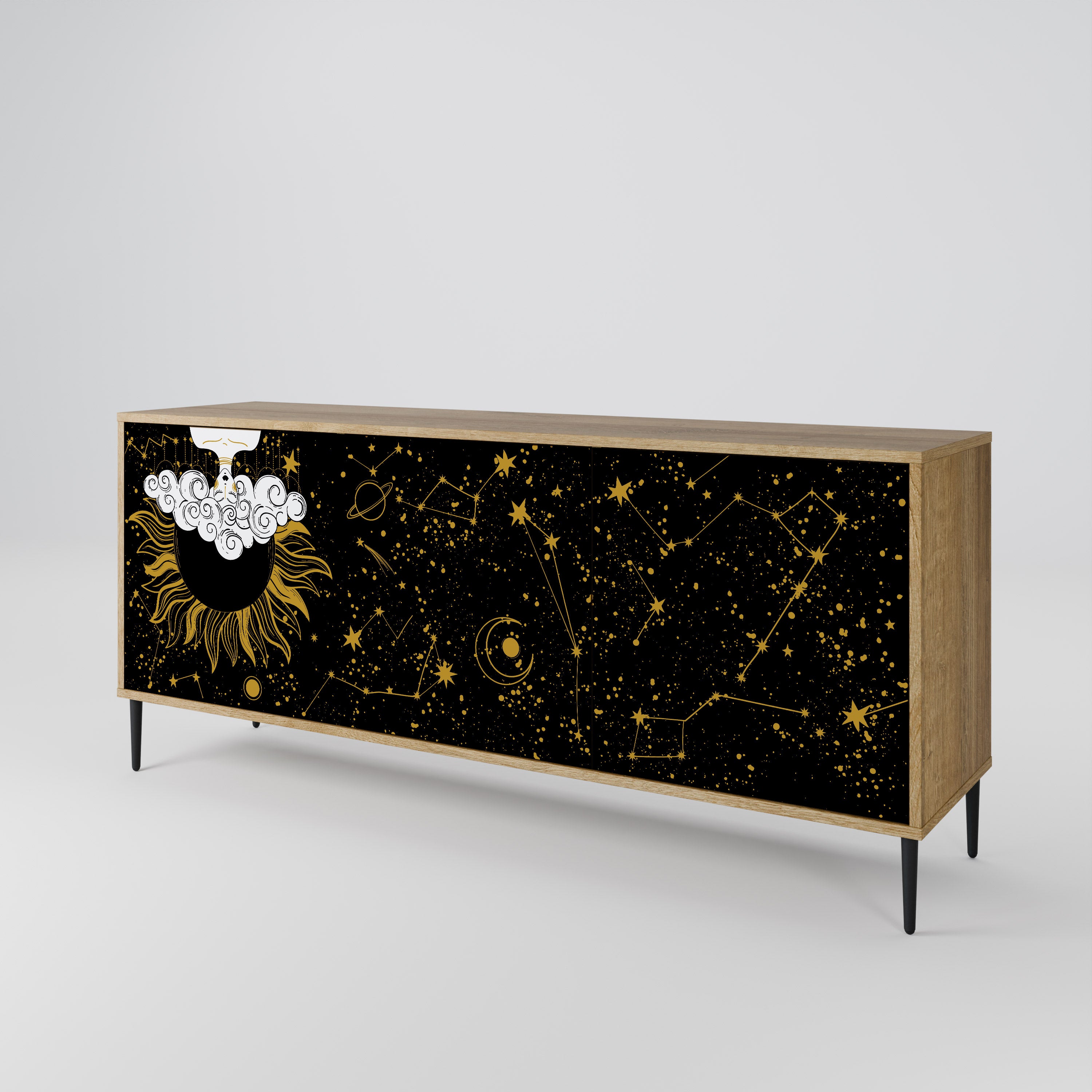 STELLAR CONSTELLATIONS 3-Door Sideboard in Oak Effect