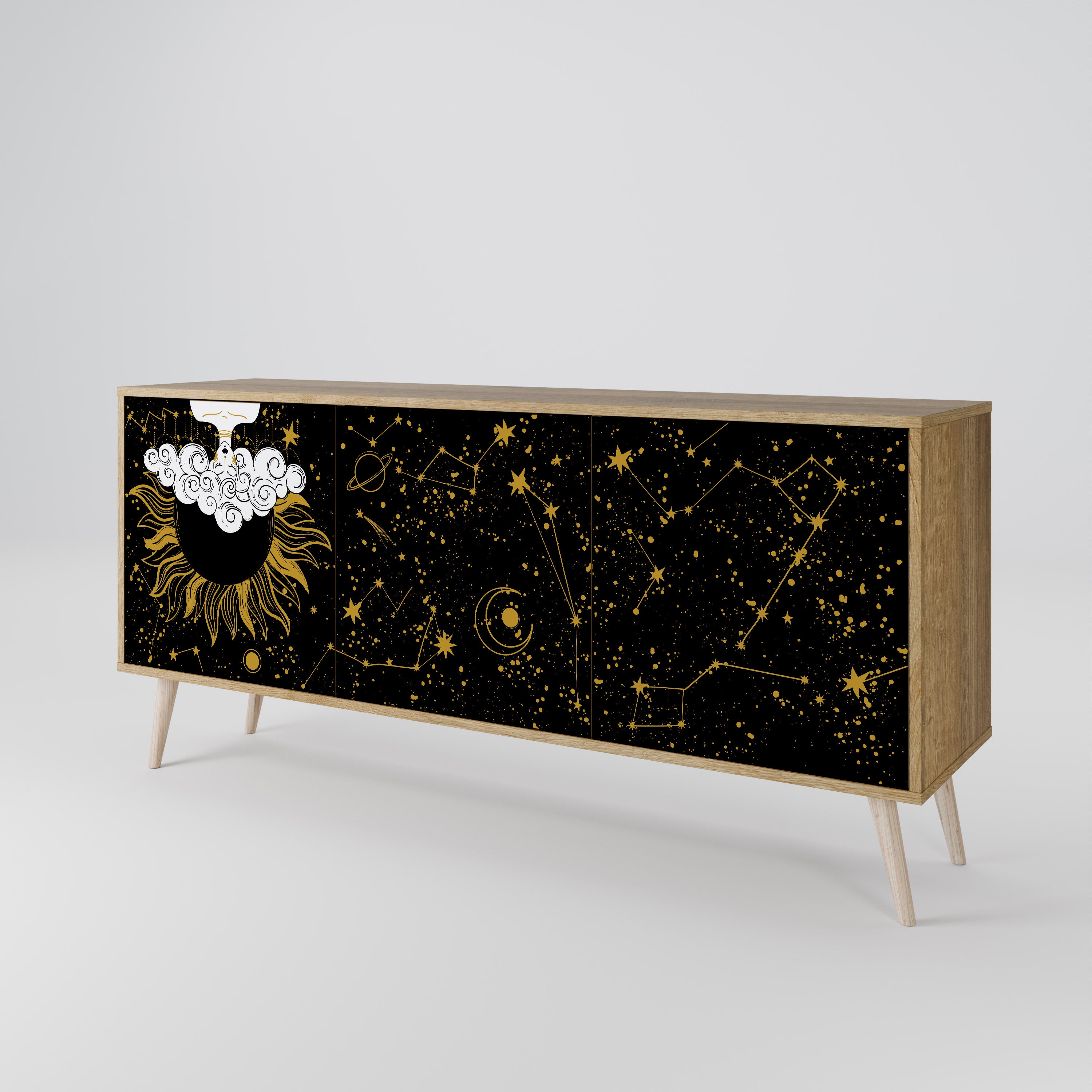 STELLAR CONSTELLATIONS 3-Door Sideboard in Oak Effect