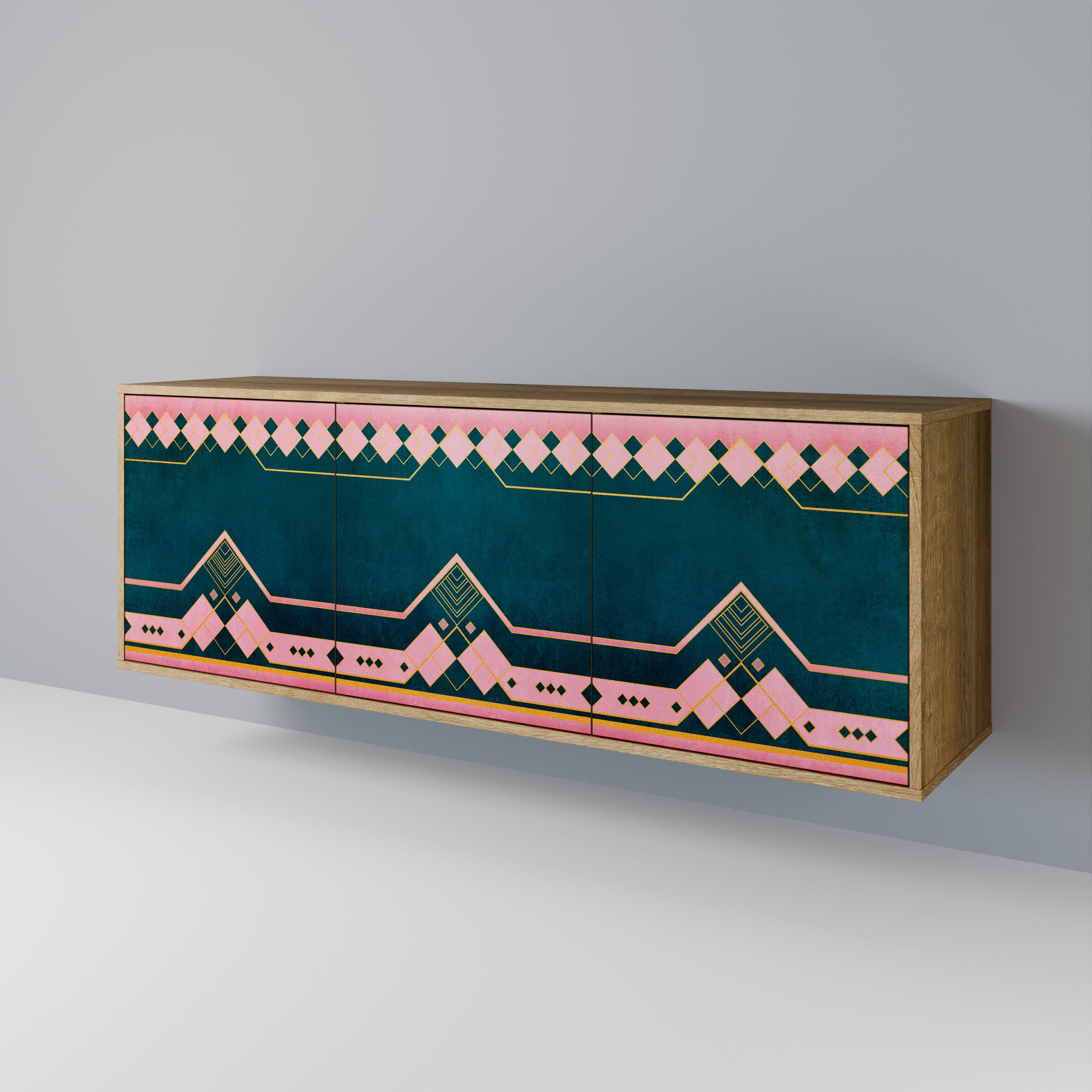 ROYAL COMPOSITION 3-Door Sideboard in Oak Effect