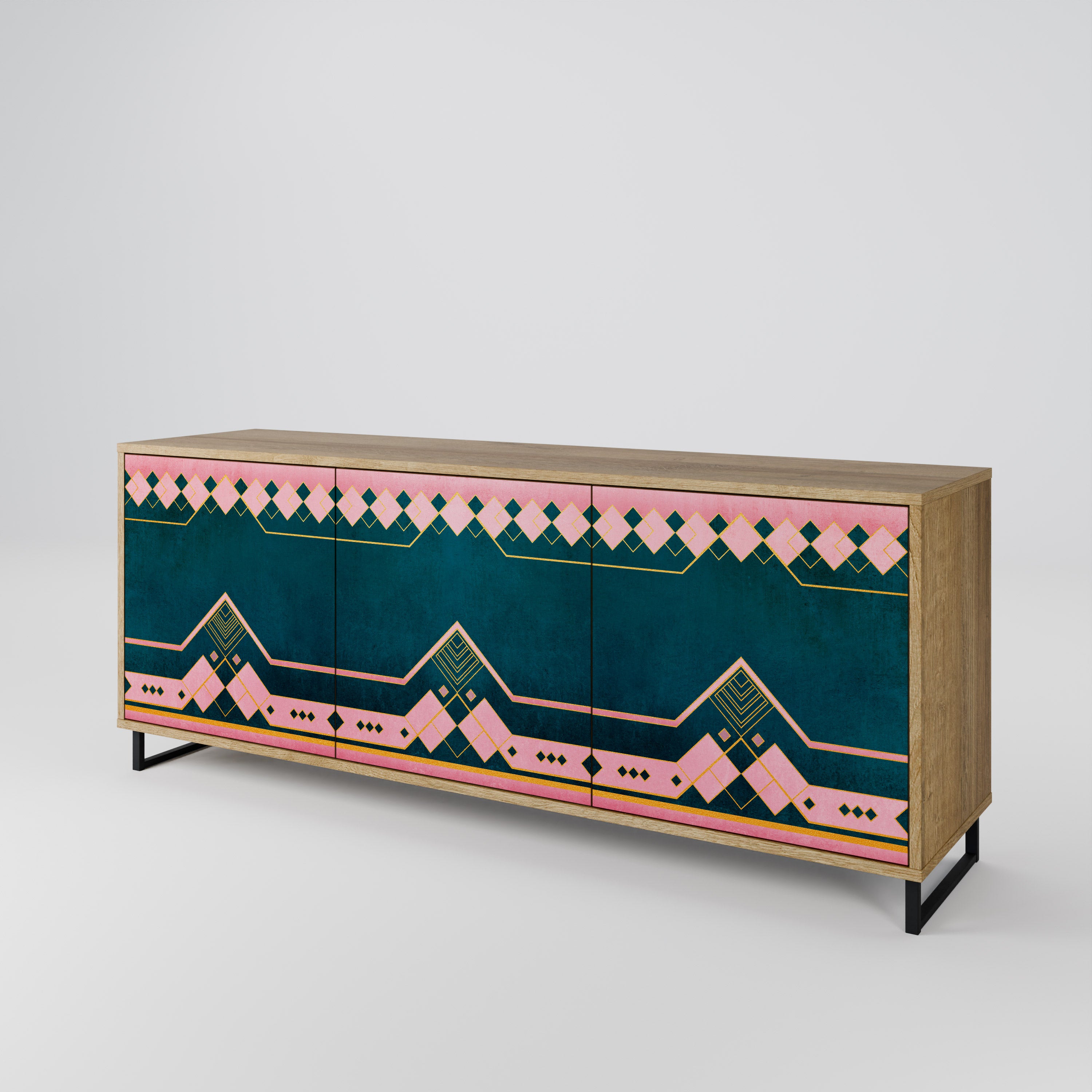 ROYAL COMPOSITION 3-Door Sideboard in Oak Effect