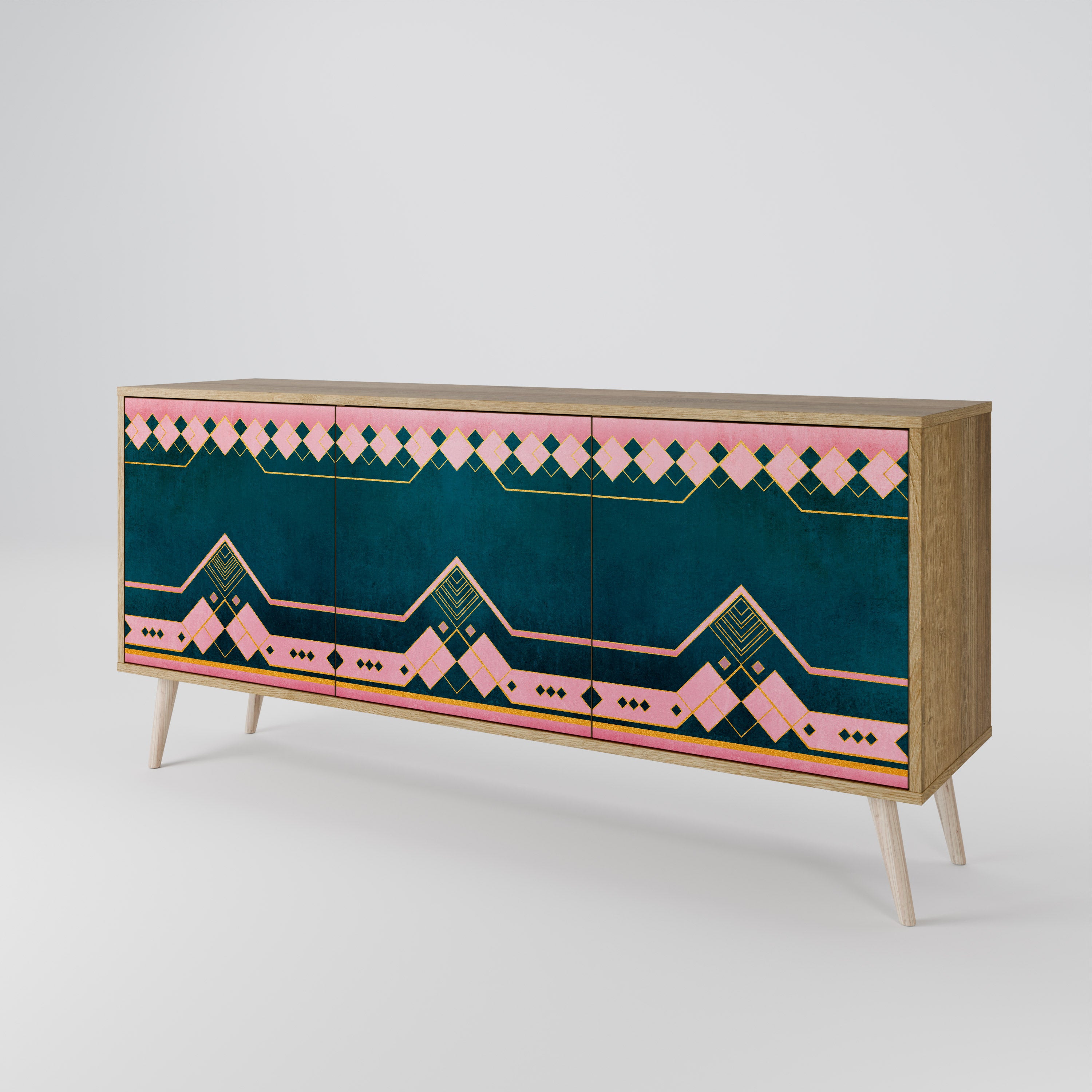 ROYAL COMPOSITION 3-Door Sideboard in Oak Effect
