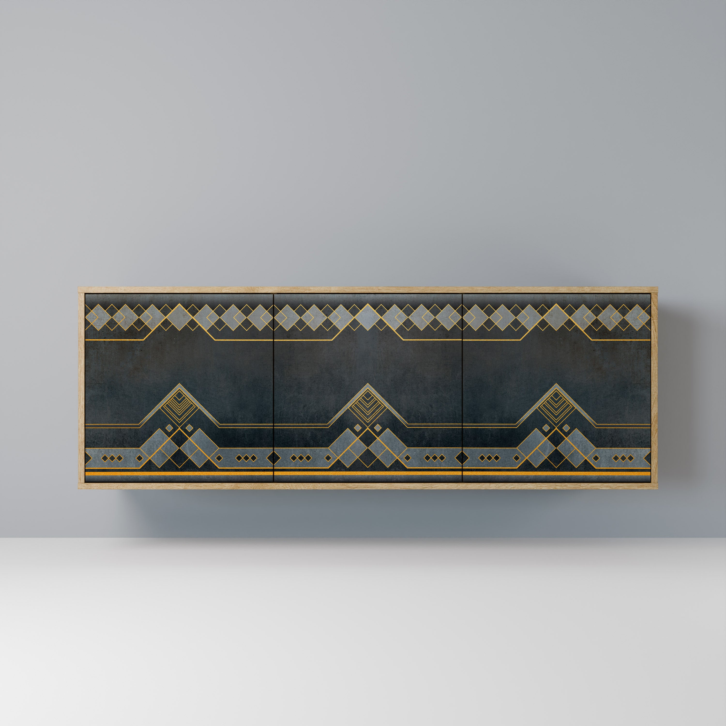 ROYAL ORDINARINESS 3-Door Sideboard in Oak Effect