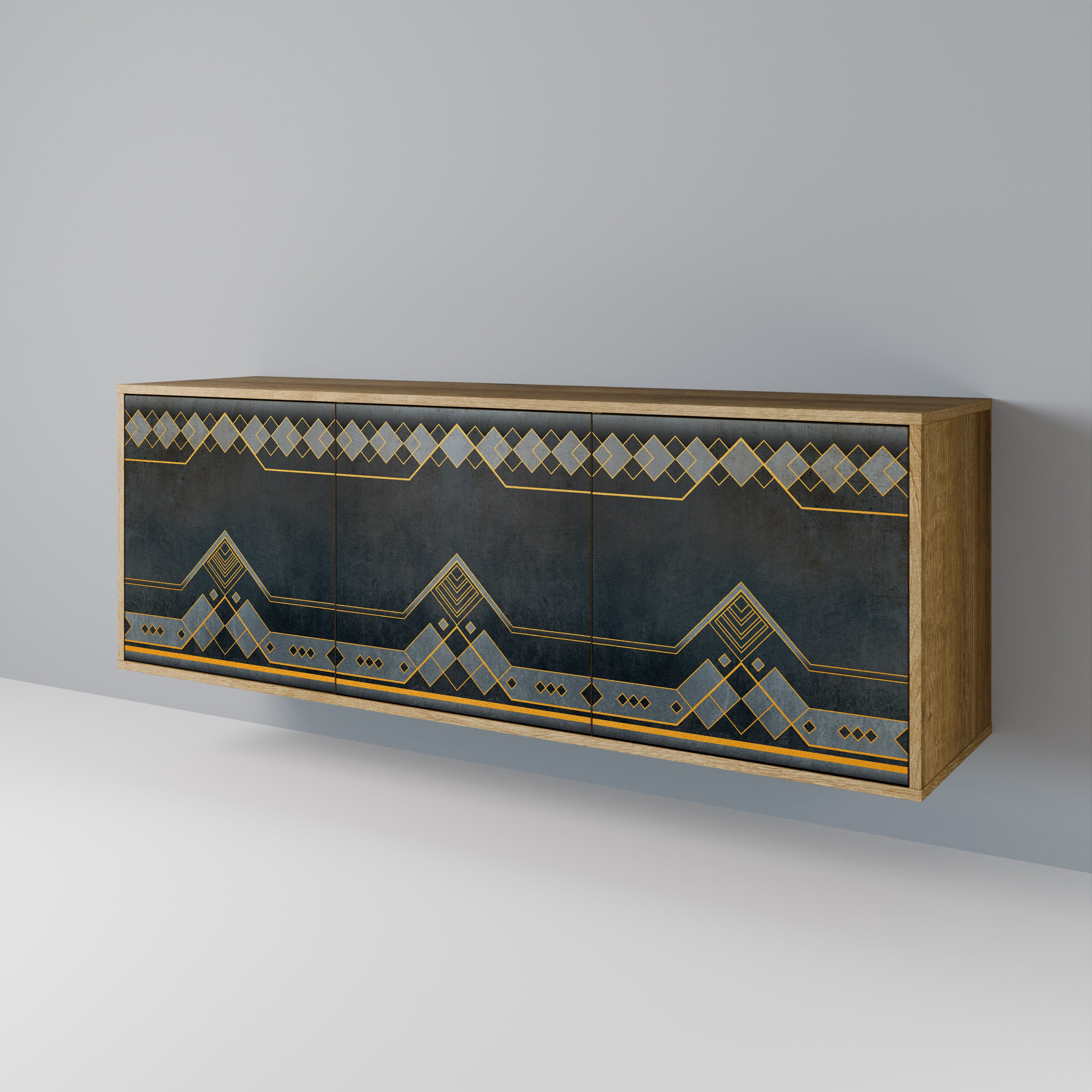 ROYAL ORDINARINESS 3-Door Sideboard in Oak Effect