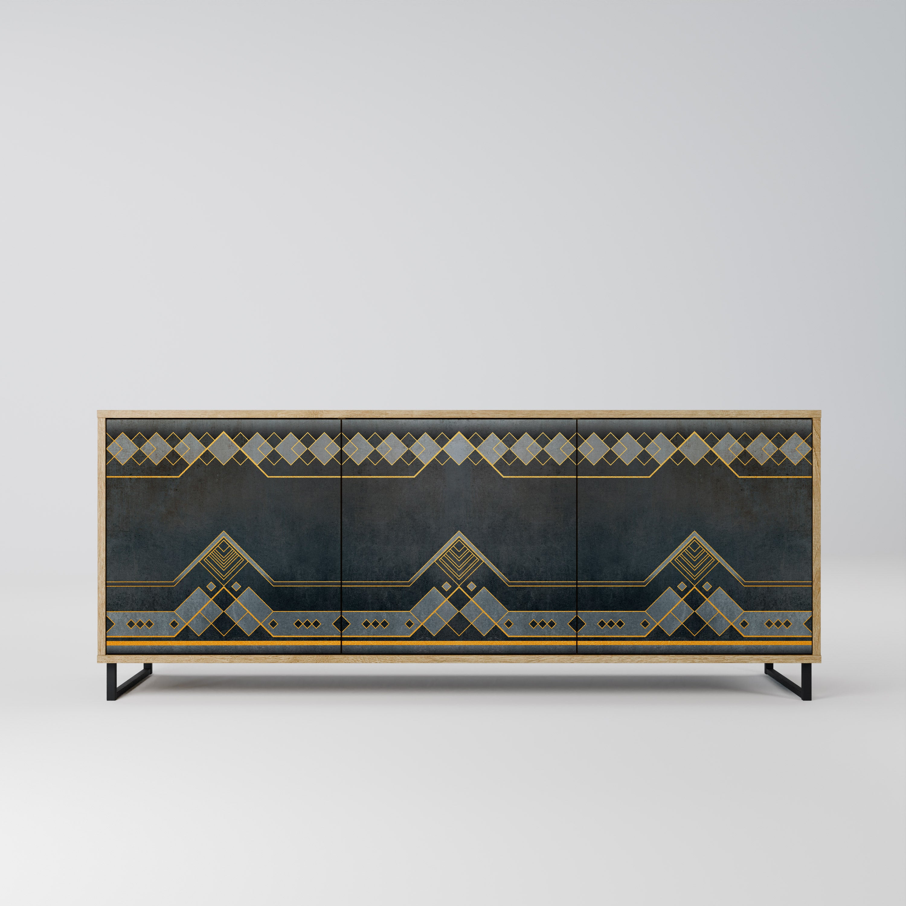ROYAL ORDINARINESS 3-Door Sideboard in Oak Effect