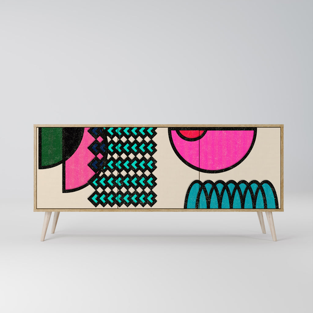 GEOMETRIC RHAPSODY 3-Door Sideboard in Oak Effect