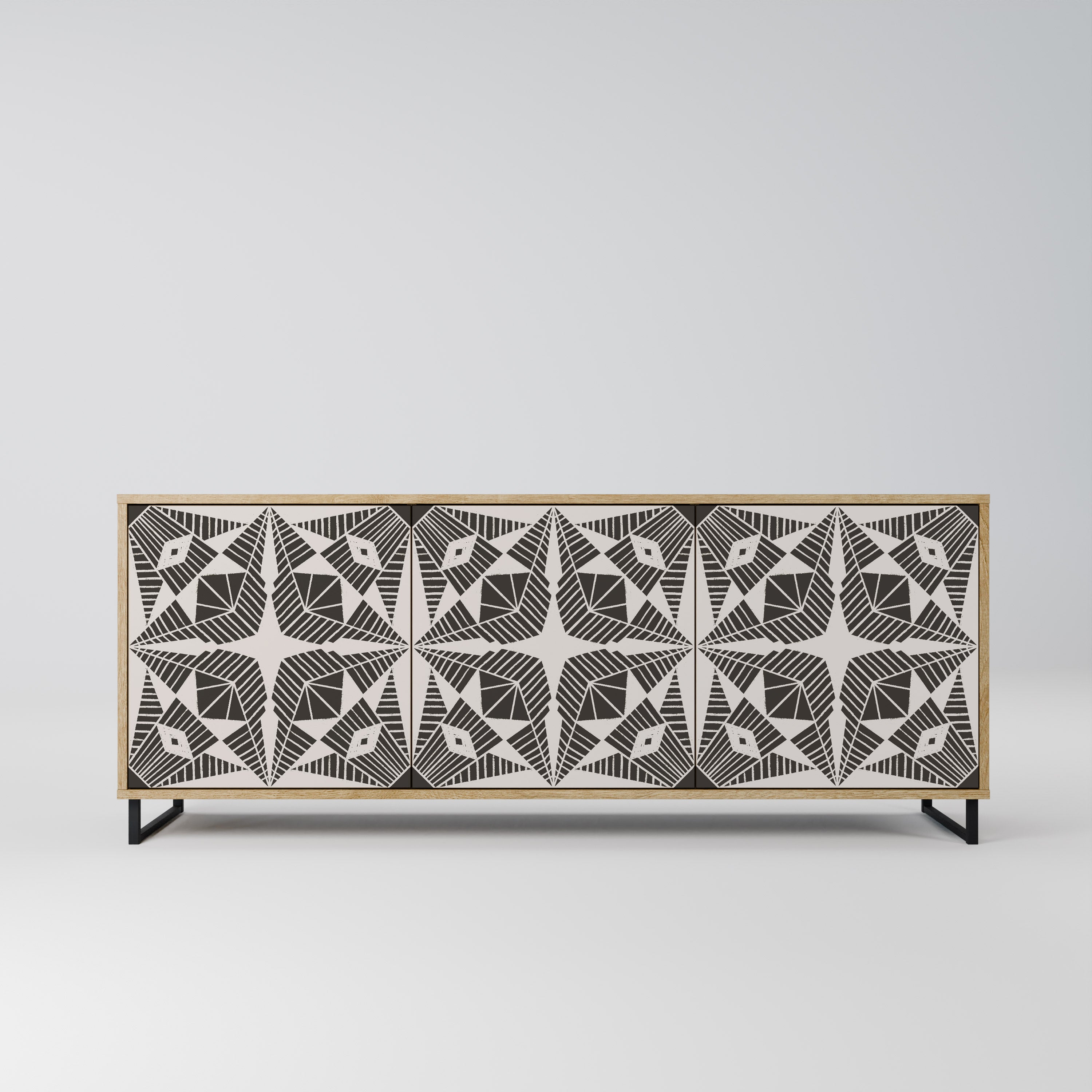 MONOCHROME NEXUS 3-Door Sideboard in Oak Effect