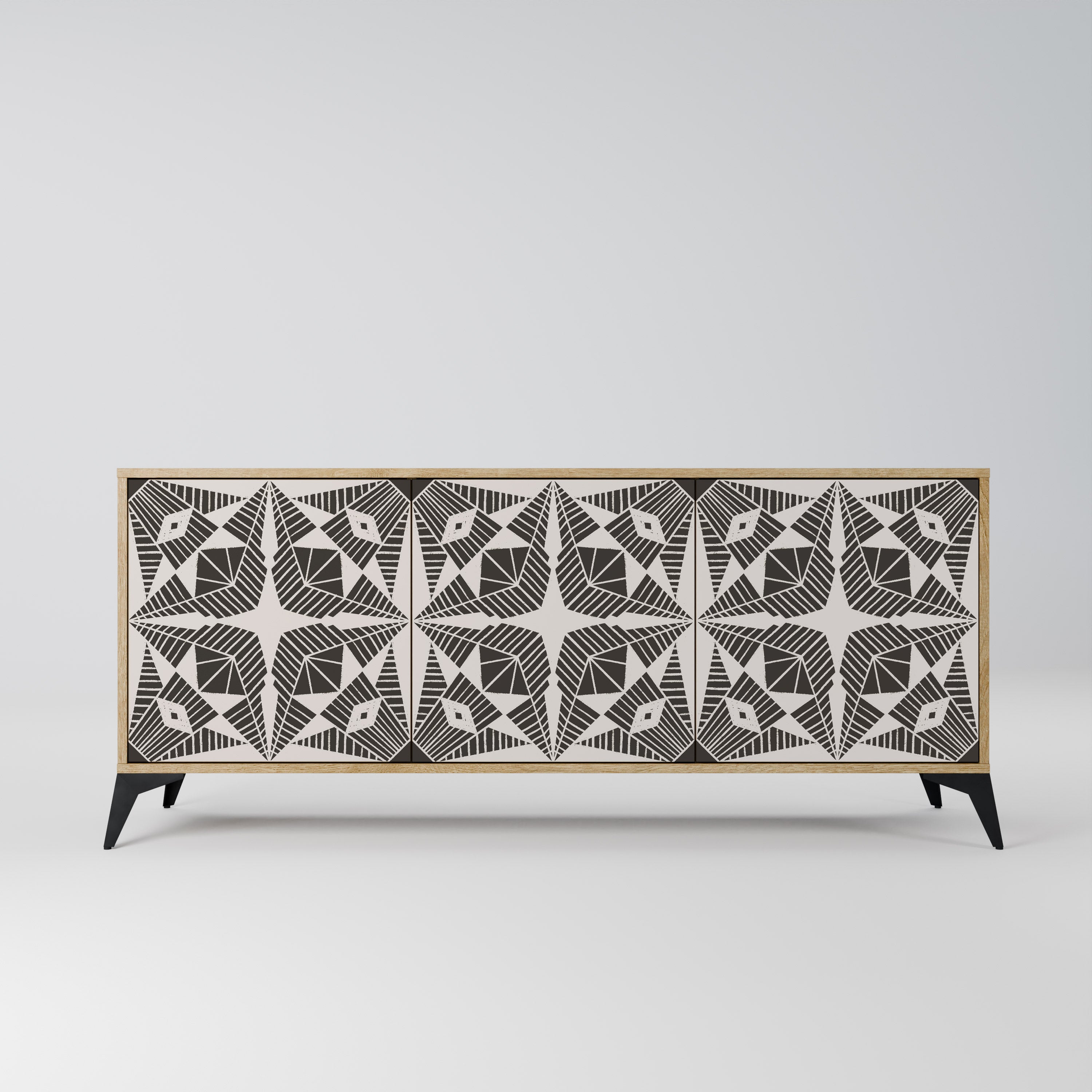 MONOCHROME NEXUS 3-Door Sideboard in Oak Effect